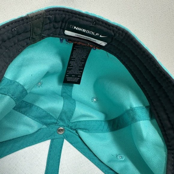 Nike Golf Vapor RZN Flatbill Tour Fitted Cap Hat 639666-010 Teal Flex-Fit M/L - Picture 7 of 8